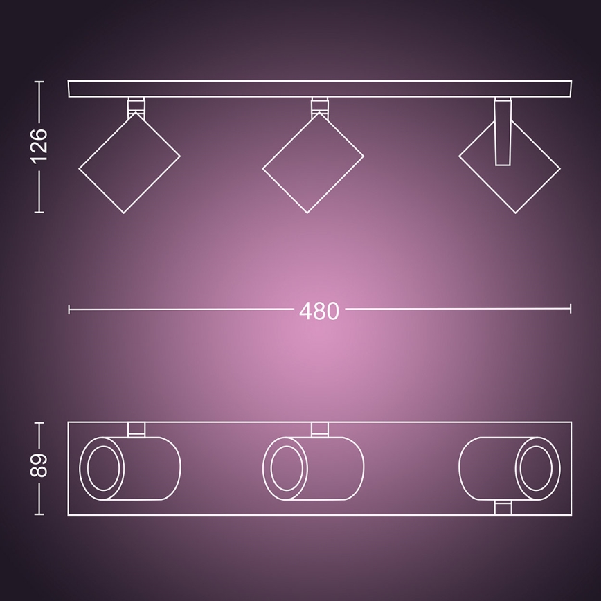 Philips 50623/48/P7 - LED Bodové svietidlo HUE ARGENA 3xGU10/5,7W/230V