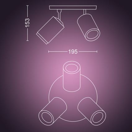 Philips - LED RGBW Stmievateľné bodové svietidlo Hue FUGATO 3xGU10/5,7W/230V