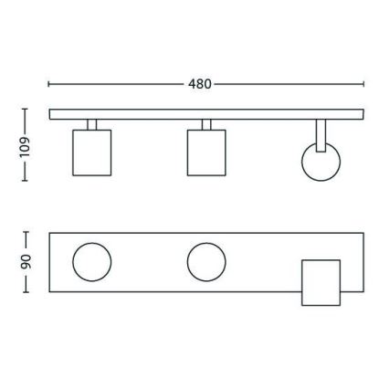 Philips - LED RGBW Stmievateľné bodové svietidlo 3xGU10/4,8W/230V matný chróm + diaľkové ovládanie
