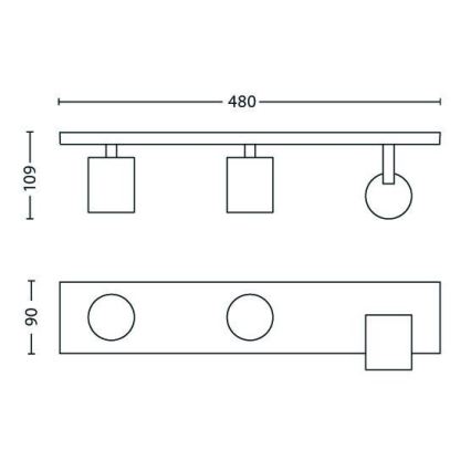 Philips - LED RGBW Stmievateľné bodové svietidlo 3xGU10/6W/230V matný chróm + diaľkové ovládanie