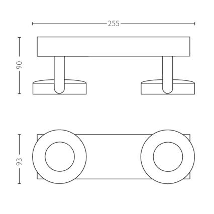 Philips 53172/31/P0 - Stmievateľné bodové svietidlo MYLIVING CLOCKWORK 2xLED/4,5W/230V