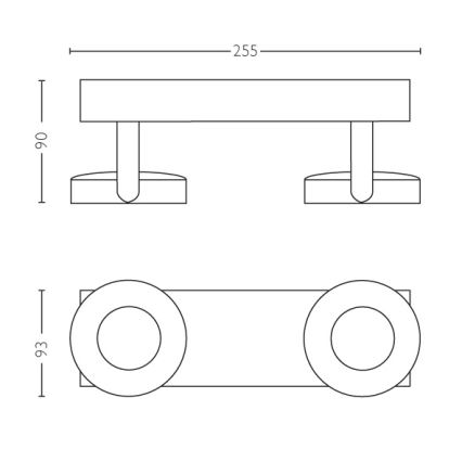 Philips - Stmievateľné bodové svietidlo 2xLED/4,5W