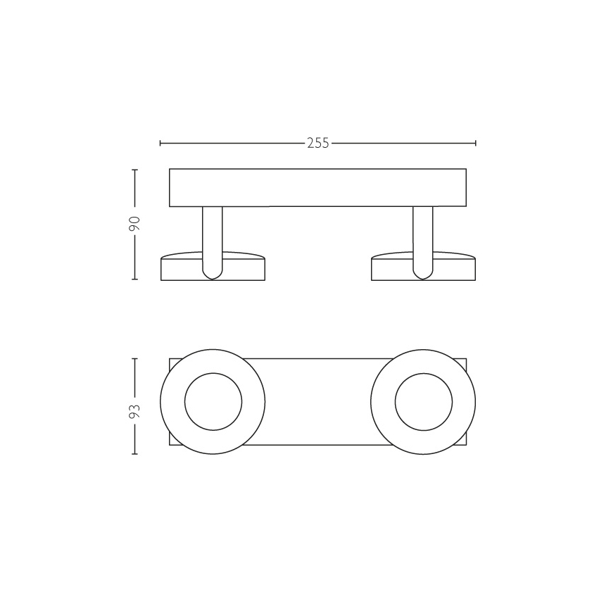 Philips 53172/31/P0 - Stmievateľné bodové svietidlo MYLIVING CLOCKWORK 2xLED/4,5W/230V