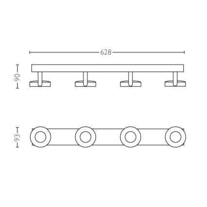 Philips 53174/31/P0 - Stmievateľné bodové svietidlo MYLIVING CLOCKWORK 4xLED/4,5W/230V