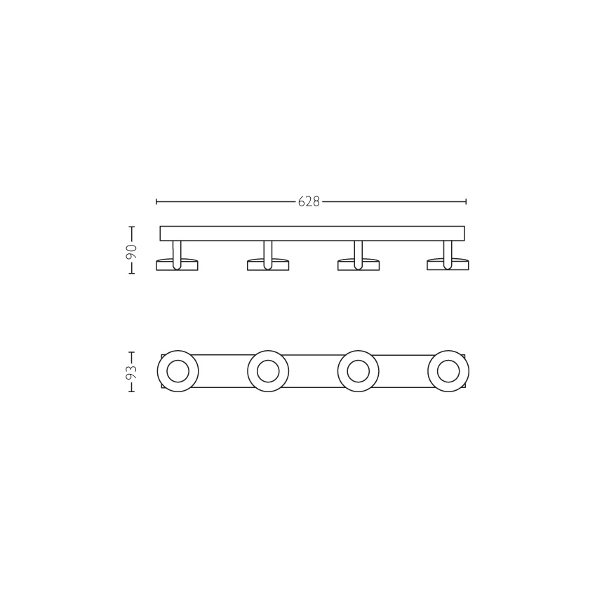 Philips 53174/31/P0 - Stmievateľné bodové svietidlo MYLIVING CLOCKWORK 4xLED/4,5W/230V