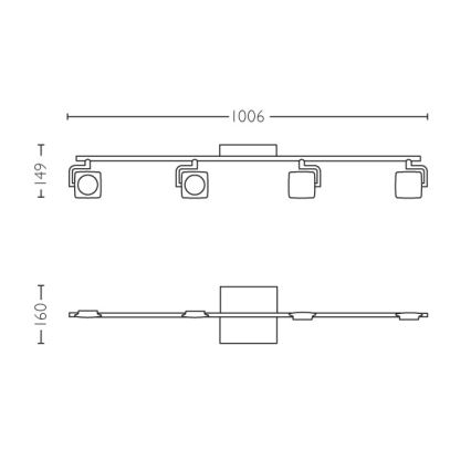 Philips 53194/48/P0 - LED Bodové svietidlo MILLENNIUM 4xLED/4,5W/230V