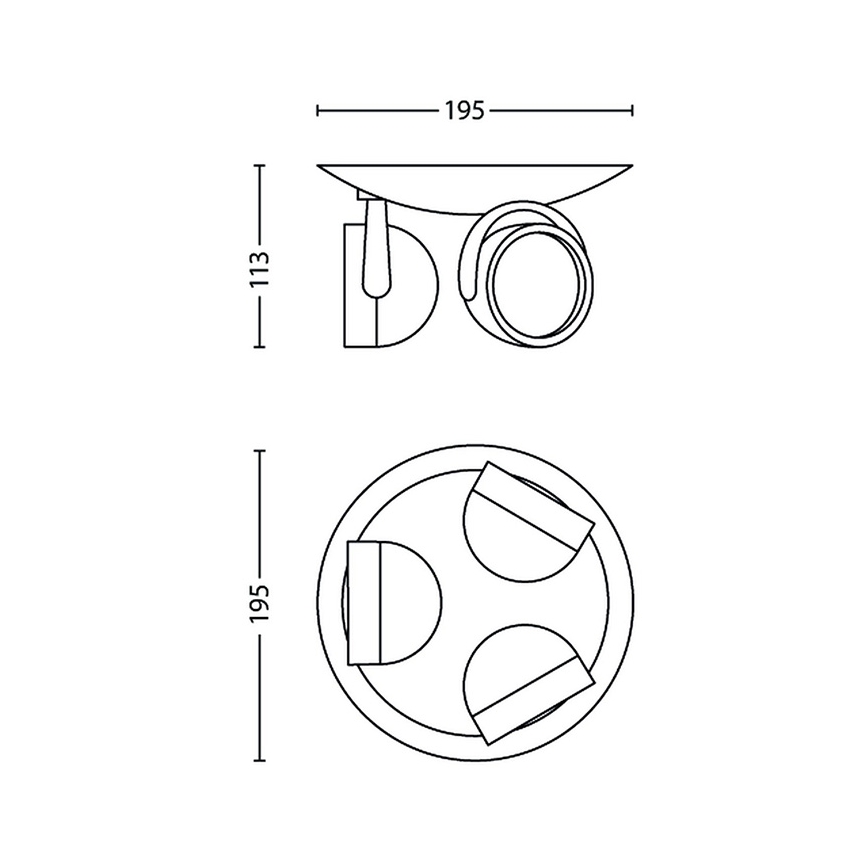 Philips 53233/35/16 - LED bodové svietidlo MYLIVING DYNA 3xLED/3W/230V