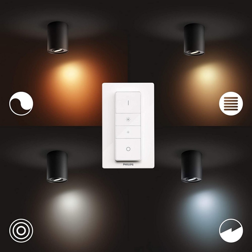Philips - LED Stmievateľné bodové svietidlo Hue PILLAR 1xGU10/5W/230V + diaľkové ovládanie