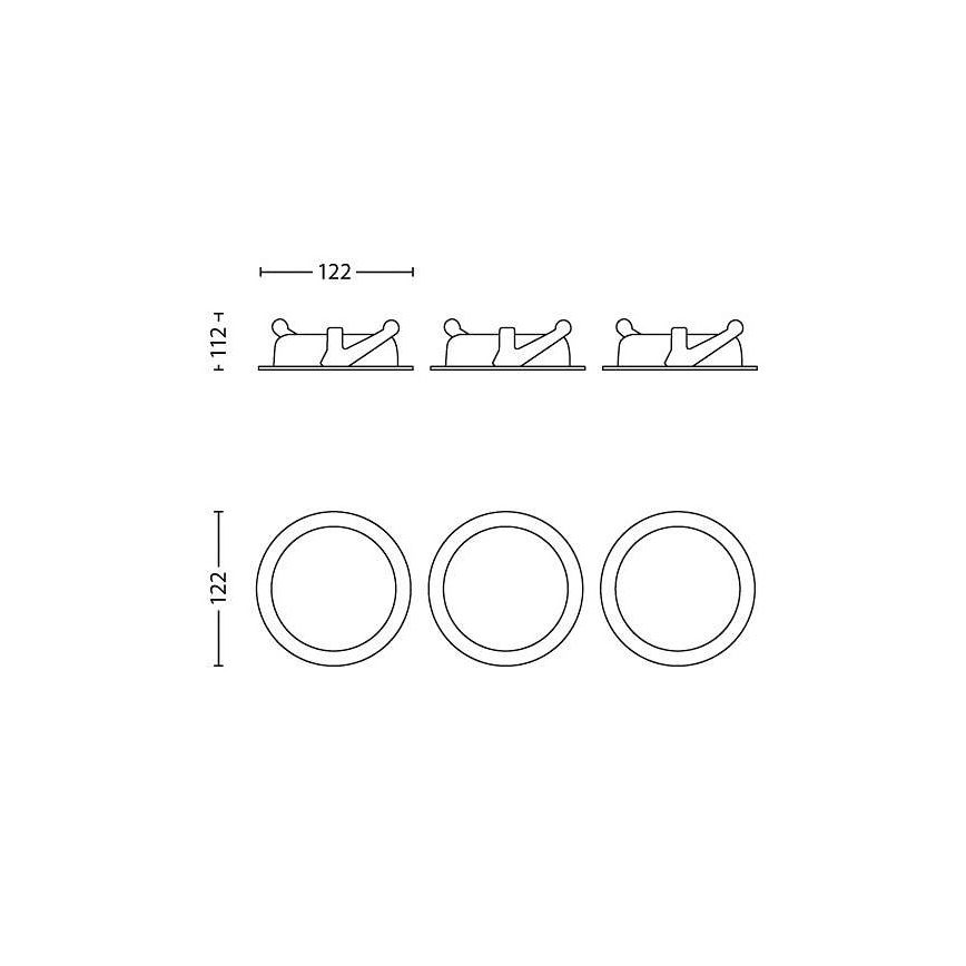 Philips 59183/31/16 - SADA 3x LED podhľadové svietidlo ASTEROPE 1xLED/4,5W/230V
