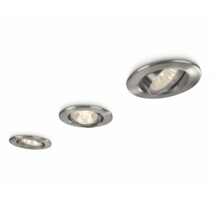 Philips 59463/17/PN - SADA 3x Podhľadové kúpeľňové svietidlo MYLIVING VIRGO 3xGU10/35W/230V