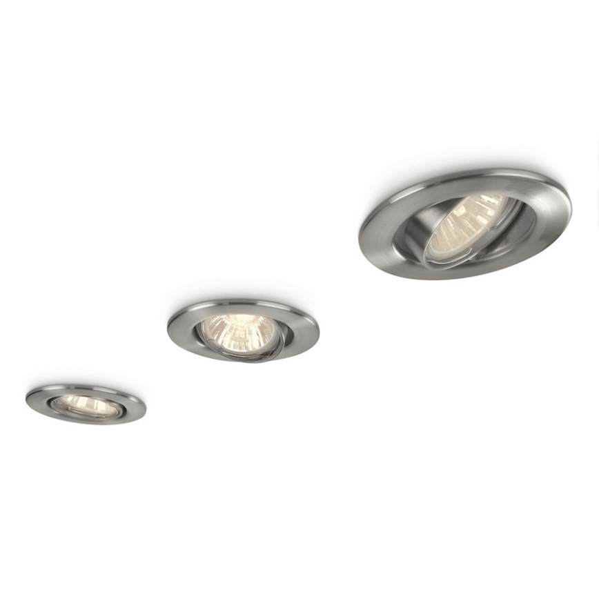 Philips 59463/17/PN - SADA 3x Podhľadové kúpeľňové svietidlo MYLIVING VIRGO 3xGU10/35W/230V