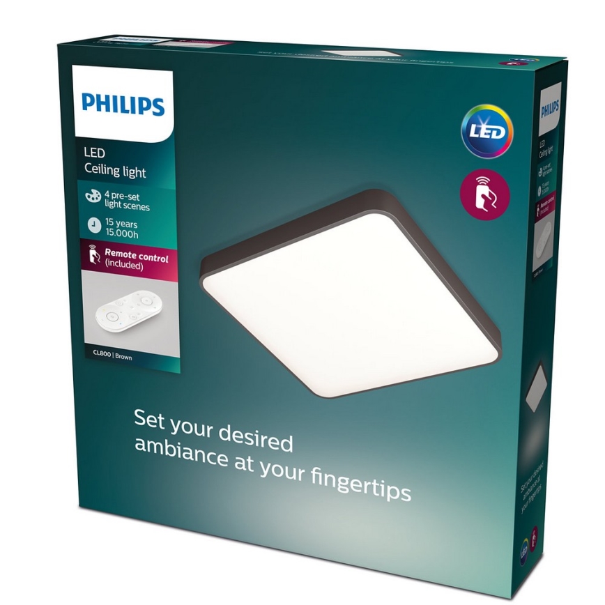 Philips 60261/43/P5 - LED Stmievateľné stropné svietidlo BROWN 1xLED/32W/230V + diaľkové ovládanie