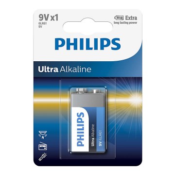 Philips 6LR61E1B/10 - Alkalická batéria 6LR61 ULTRA ALKALINE 9V 600mAh