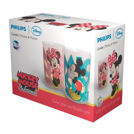 Philips 71712/55/16 - LED stolná lampa CANDLES MICKEY & MINNIE MOUSE (sada 2ks.) 1xLED/1,5W/230V