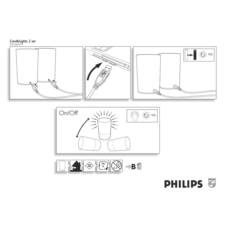 Philips 71712/55/16 - LED stolná lampa CANDLES MICKEY & MINNIE MOUSE (sada 2ks.) 1xLED/1,5W/230V