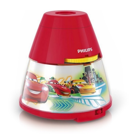 Philips 71769/32/16 - Detská stolná lampa a projektor DISNEY CARS 1xLED/0,1W/3xAA
