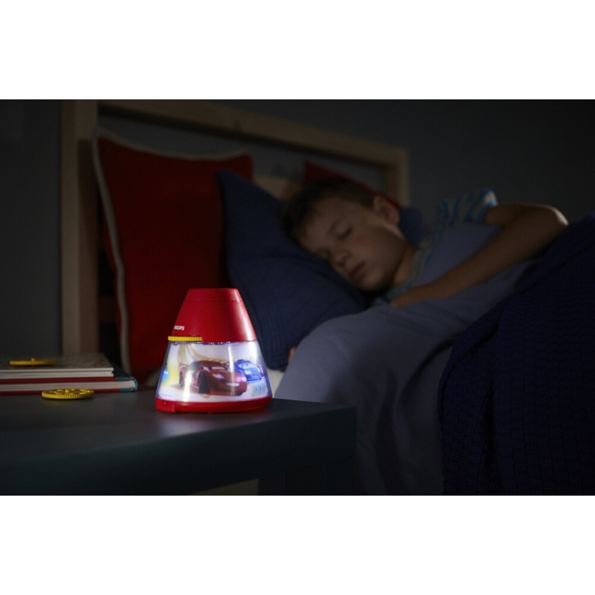 Philips 71769/32/16 - Detská stolná lampa a projektor DISNEY CARS 1xLED/0,1W + 3xLED/0,3W/4,5 V