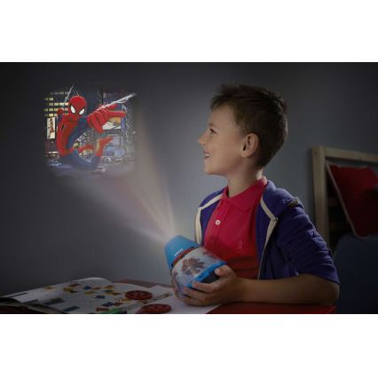 Philips 71769/40/16 - Detská stolná lampa a projektor DISNEY SPIDER-MAN 1xLED/0,1W + 3xLED/0,3W/4,5 V