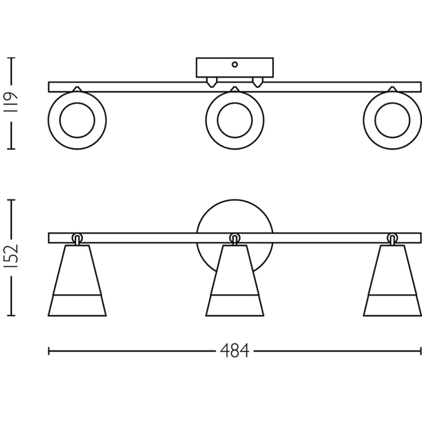 Philips - Bodové svietidlo CLEFT 3xGU10/5W/230V