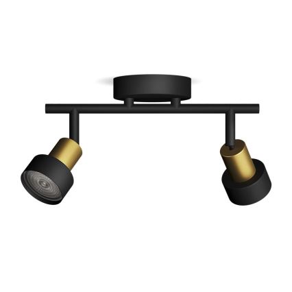 Philips - Bodové svietidlo CONDUIT 2xGU10/5W/230V čierna/mosadz