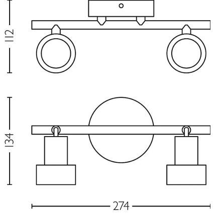 Philips - Bodové svietidlo CONDUIT 2xGU10/5W/230V čierna/mosadz