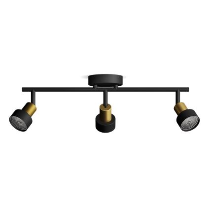 Philips - Bodové svietidlo CONDUIT 3xGU10/5W/230V čierna/mosadz