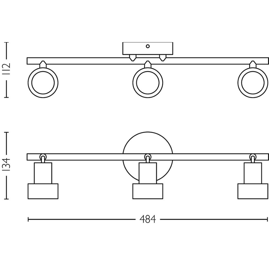 Philips - Bodové svietidlo CONDUIT 3xGU10/5W/230V čierna/mosadz