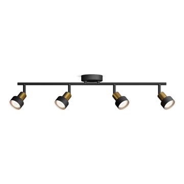 Philips - Bodové svietidlo CONDUIT 4xGU10/5W/230V čierna/mosadz