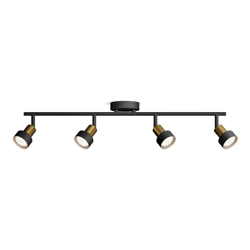 Philips - Bodové svietidlo CONDUIT 4xGU10/5W/230V čierna/mosadz
