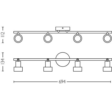 Philips - Bodové svietidlo CONDUIT 4xGU10/5W/230V čierna/mosadz