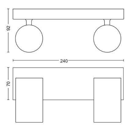 Philips - Bodové svietidlo KOSIPO 2xGU10/5,5W/230V biela