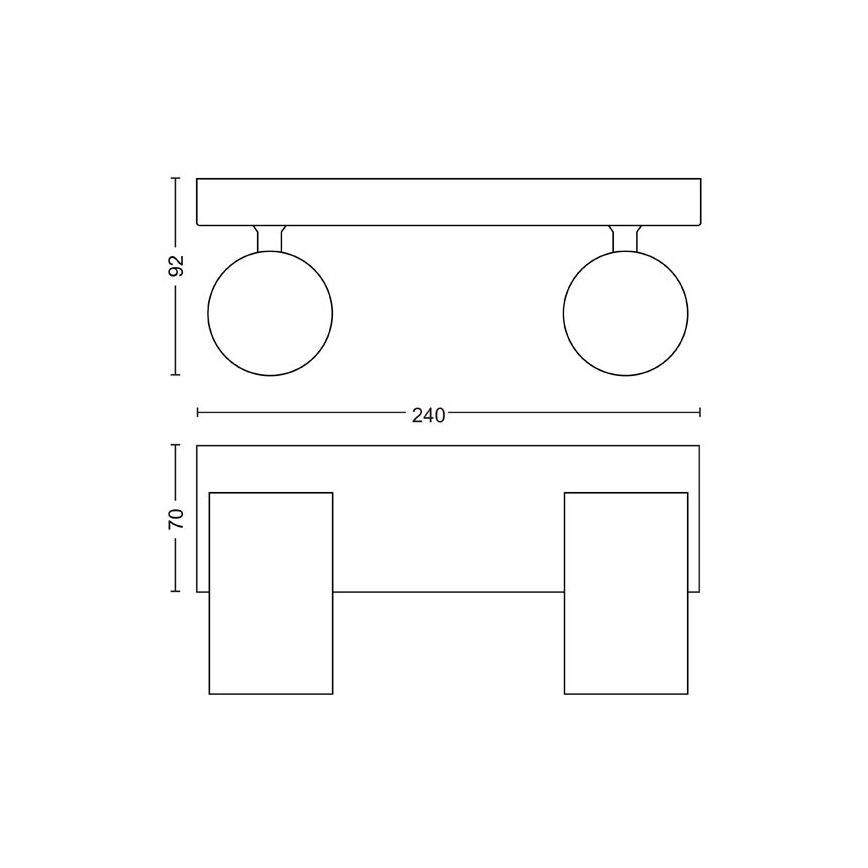 Philips - Bodové svietidlo KOSIPO 2xGU10/5,5W/230V biela