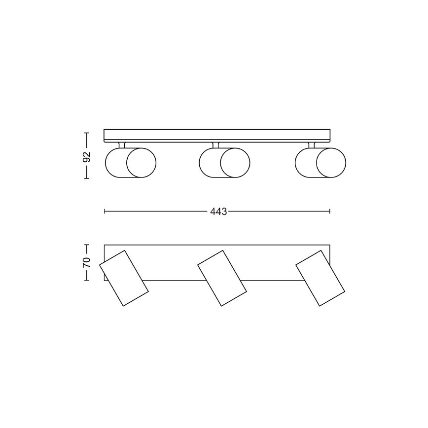 Philips - Bodové svietidlo KOSIPO 3xGU10/5,5W/230V biela