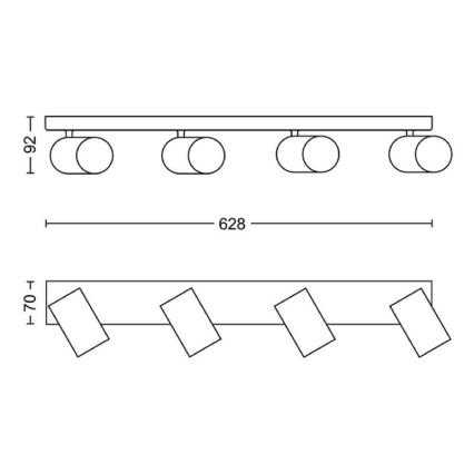 Philips - Bodové svietidlo 4xGU10/5,5W/230V