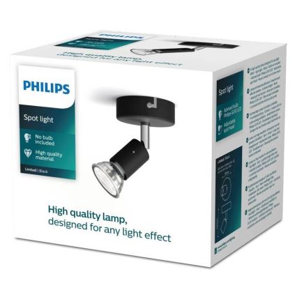 Philips - Bodové svietidlo 1xGU10/50W/230V čierna