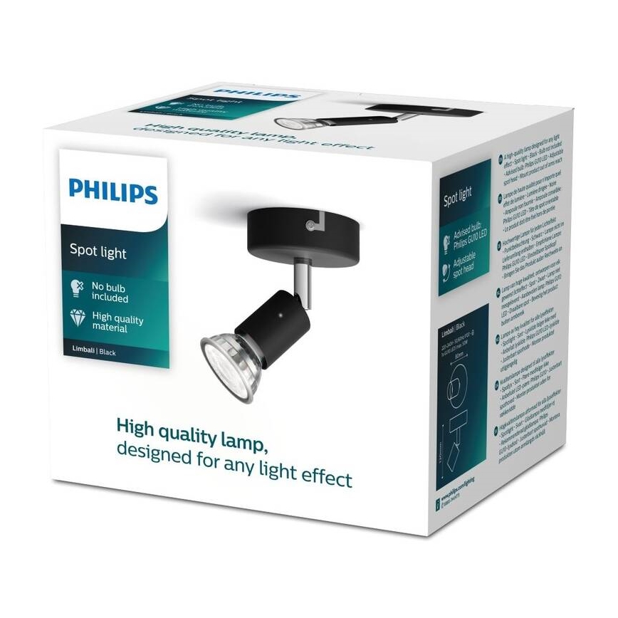 Philips - Bodové svietidlo 1xGU10/50W/230V čierna