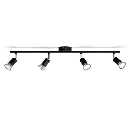 Philips - Bodové svietidlo 4xGU10/50W/230V čierna