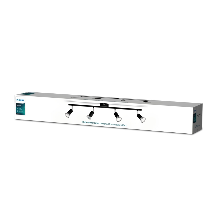 Philips - Bodové svietidlo 4xGU10/50W/230V čierna