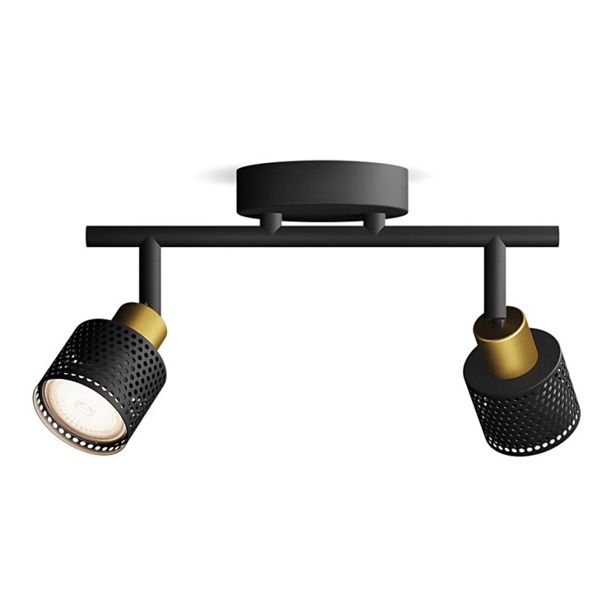Philips - Bodové svietidlo NIALL 2xGU10/5W/230V čierna/mosadz