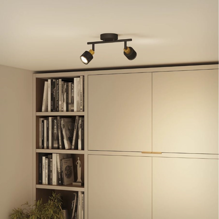 Philips - Bodové svietidlo NIALL 2xGU10/5W/230V čierna/mosadz