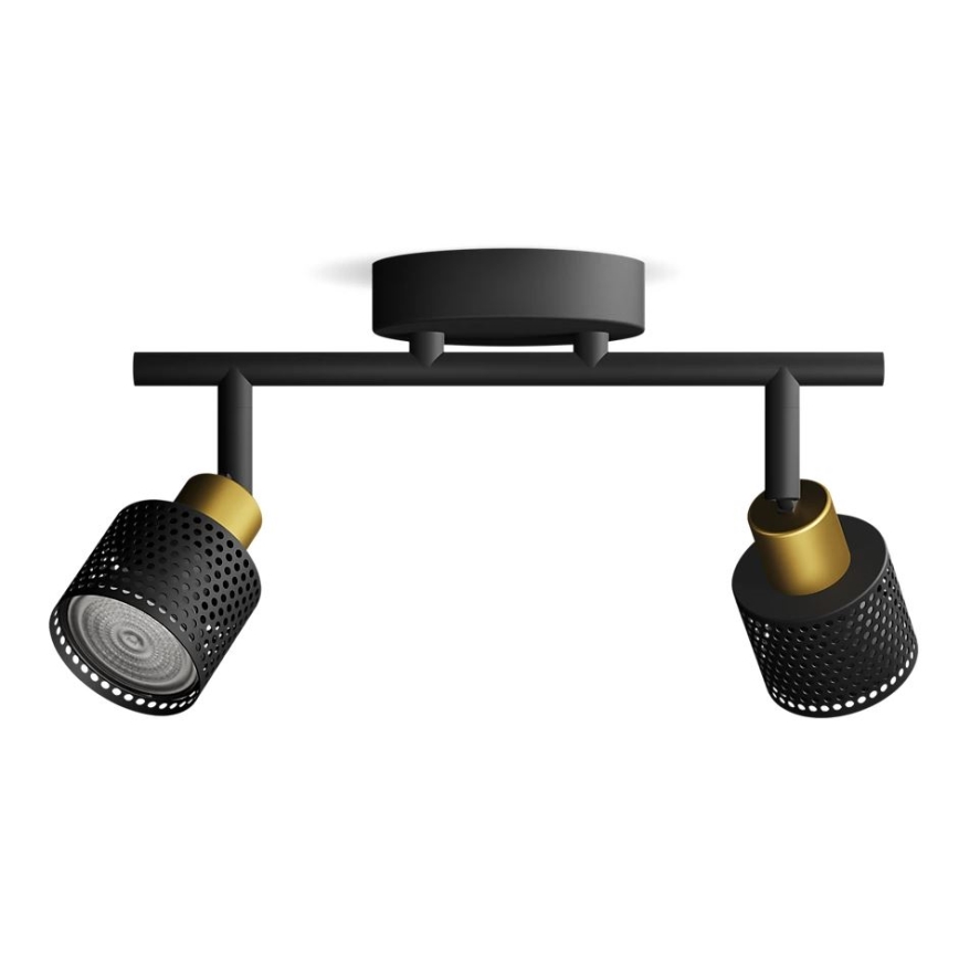 Philips - Bodové svietidlo NIALL 2xGU10/5W/230V čierna/mosadz