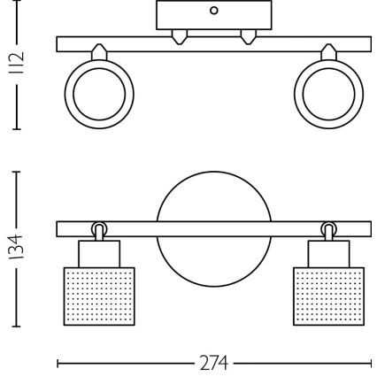 Philips - Bodové svietidlo NIALL 2xGU10/5W/230V čierna/mosadz