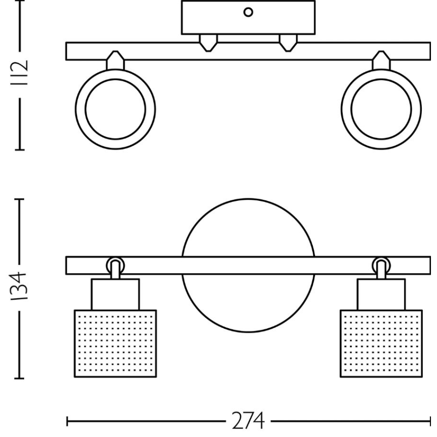 Philips - Bodové svietidlo NIALL 2xGU10/5W/230V čierna/mosadz
