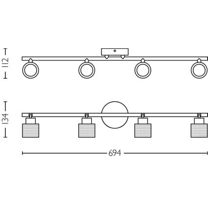 Philips - Bodové svietidlo NIALL 4xGU10/5W/230V čierna/mosadz