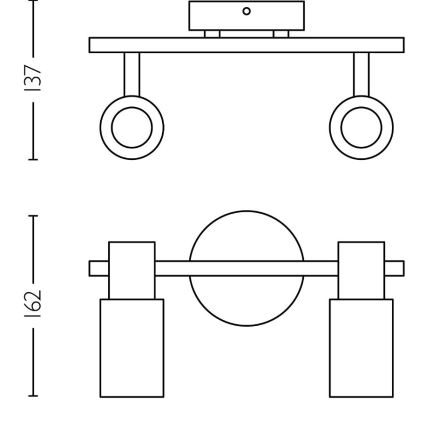 Philips - Bodové svietidlo PALMS 2xE14/25W/230V