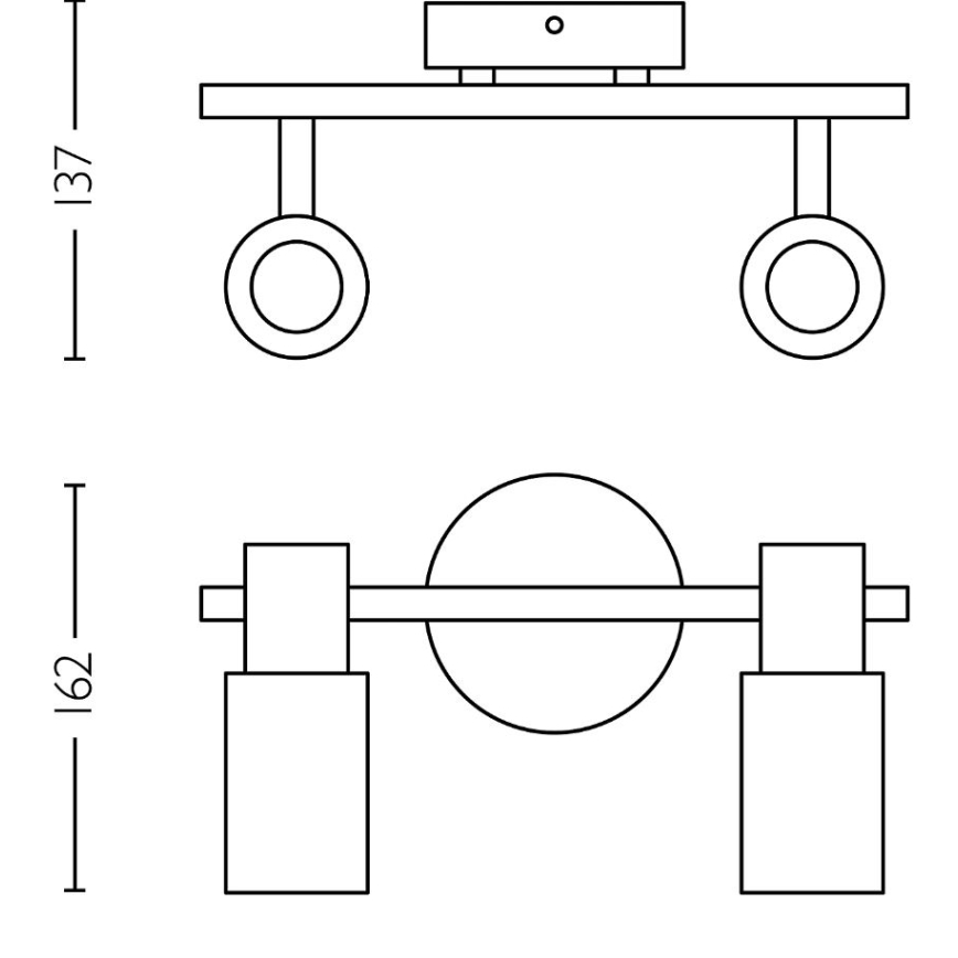 Philips - Bodové svietidlo PALMS 2xE14/25W/230V