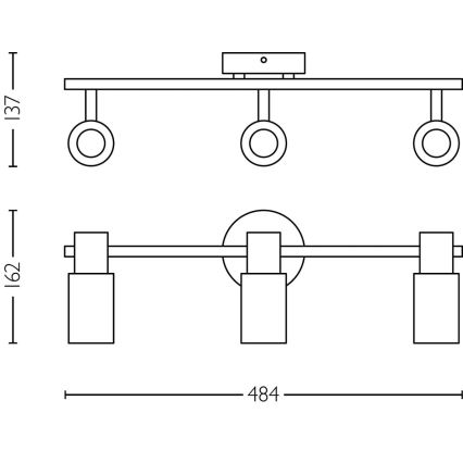 Philips - Bodové svietidlo PALMS 3xE14/25W/230V