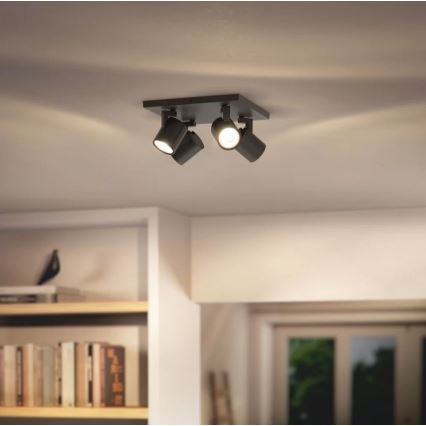 Philips - Bodové svietidlo RUNNER 4xGU10/20W/230V čierne