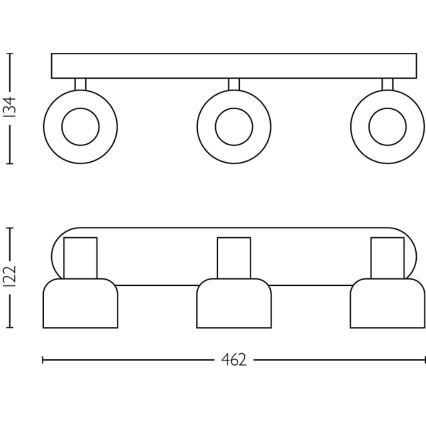 Philips - Bodové svietidlo SLEET 3xE14/25W/230V