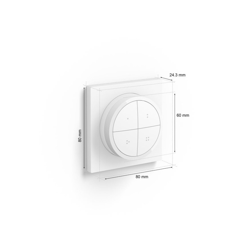 Philips - Diaľkový ovládač s vypínačom Hue TAP 1xCR2032 biela